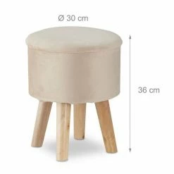relaxdays Fußhocker »Hocker mit Stauraum aus Samt«, Creme Grau Hellbraun, Anthrazit Hellbraun, Creme Hellbraun, Lila Hellbraun -Deutschland Möbel Verkäufe 2024 689c1b28 6730 56df bb2a 3f714cbea9c9