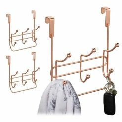 Türgarderobe »3 x Türgarderobe 3 Doppelhaken kupfer«, relaxdays