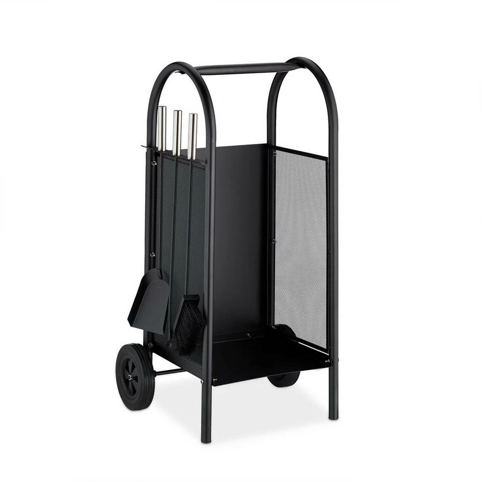 relaxdays Kaminholzregal »Kaminholzwagen mit Besteck«, BxTxH:37x42x81 cm 9 relaxdays Kaminholzregal »Kaminholzwagen mit Besteck«, BxTxH:37x42x81 cm – Bild 9