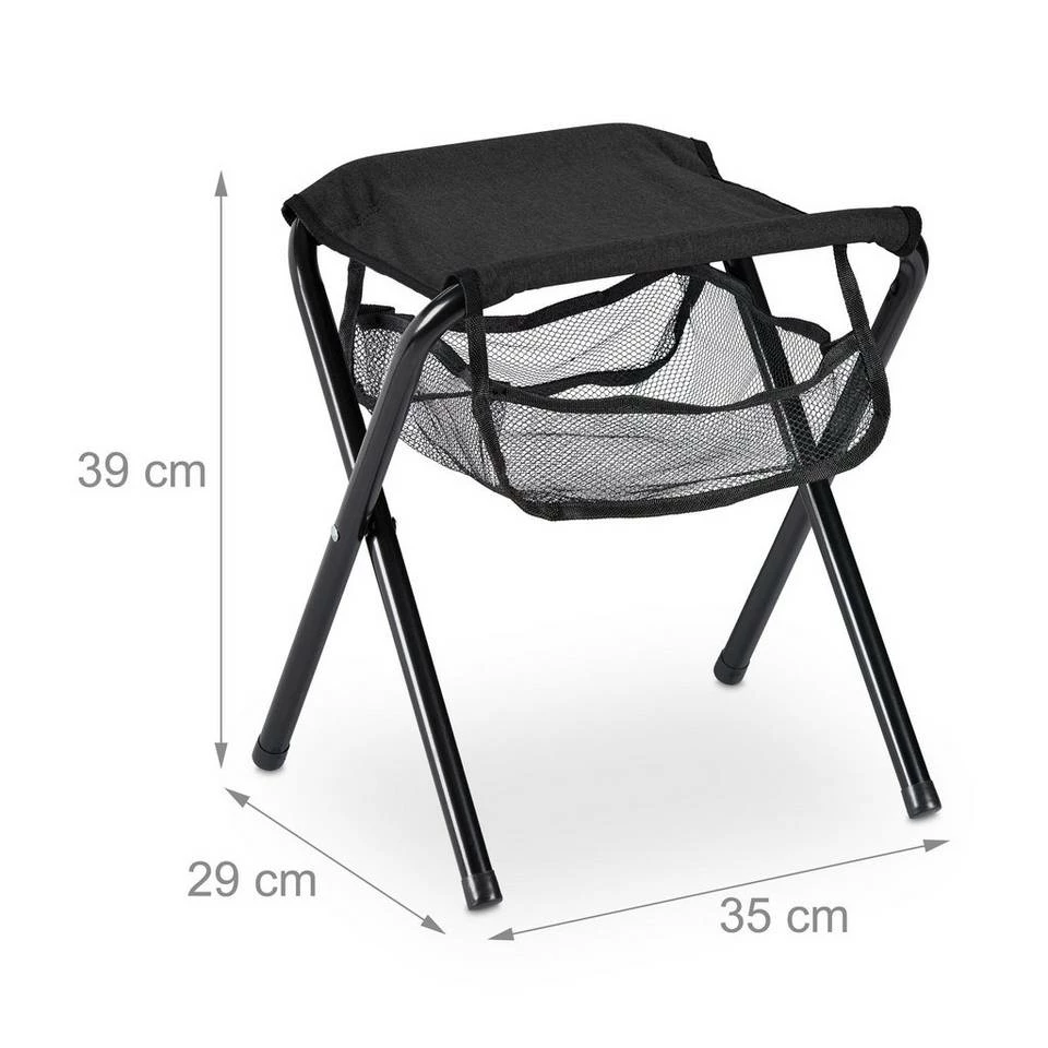 relaxdays Campinghocker »Schwarzer Klapphocker bis 120 kg« 4 relaxdays Campinghocker »Schwarzer Klapphocker bis 120 kg« – Bild 4