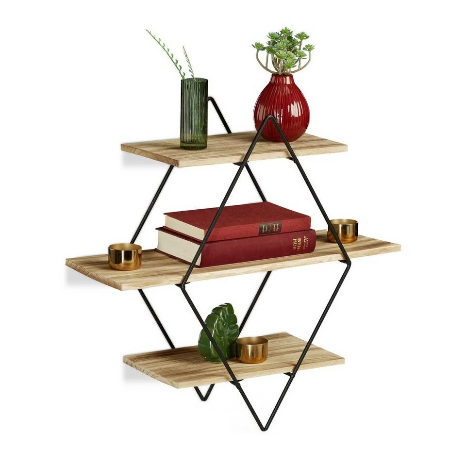 relaxdays Wandregal »Wandregal aus Holz mit 3 Ebenen« 1 relaxdays Wandregal »Wandregal aus Holz mit 3 Ebenen«