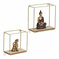 relaxdays Wandregal »Wandregal Metall gold 2er Set«, 2-tlg.