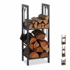 relaxdays Kaminholzregal »Kaminholzregal mit 2 Ablagen«, BxTxH:30x40x100 cm, 100 x 40 x 30 cm