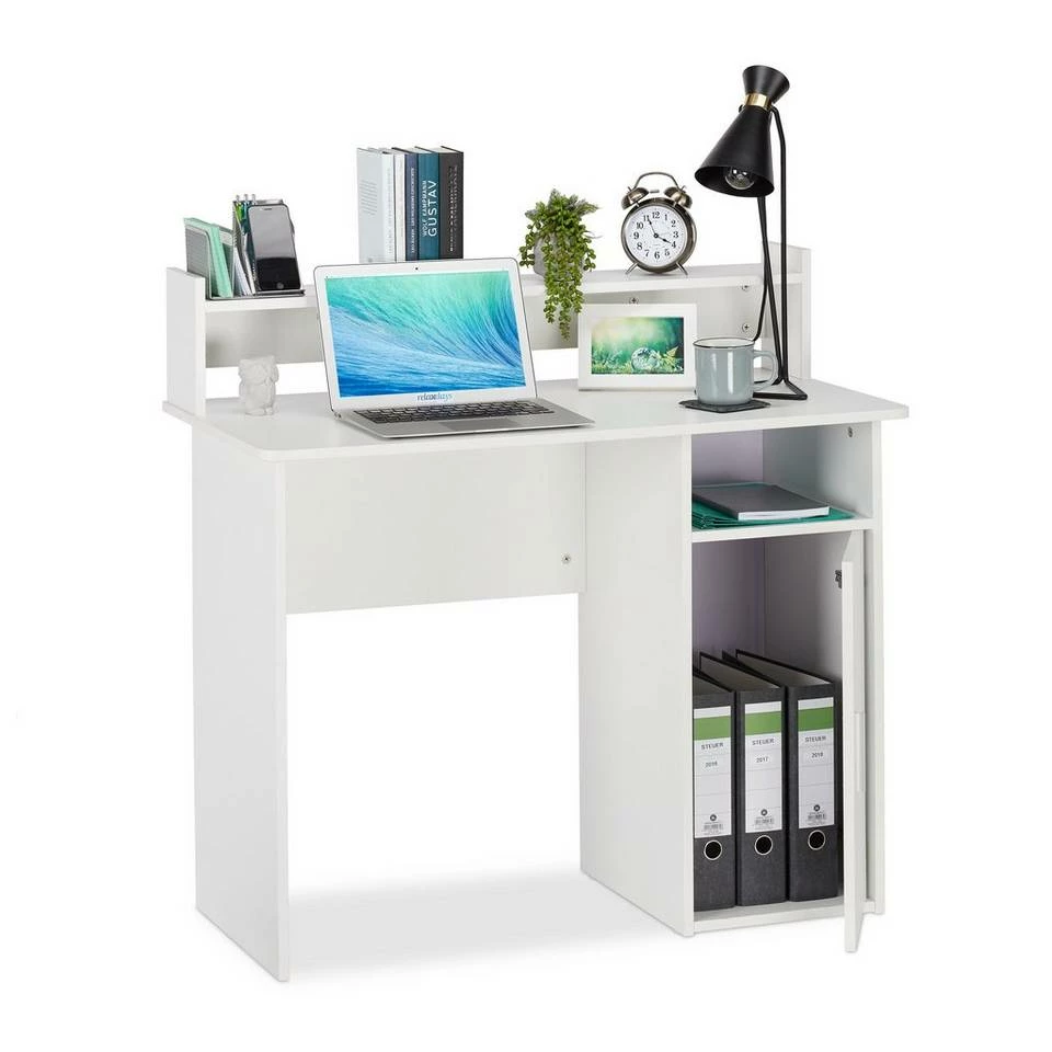 relaxdays Schreibtisch »Schreibtisch mit Seitenfächern«, Holzoptik Weiß, Braun, Schwarz 11 relaxdays Schreibtisch »Schreibtisch mit Seitenfächern«, Holzoptik Weiß, Braun, Schwarz – Bild 11