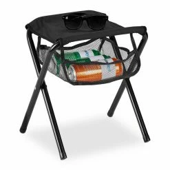 relaxdays Campinghocker »Schwarzer Klapphocker bis 120 kg«