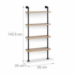 relaxdays Wandregal »Wandregal Industrie Look 4 Ablagen« -Deutschland Möbel Verkäufe 2024 6c83ac70 605a 5566 adda 332614d41502