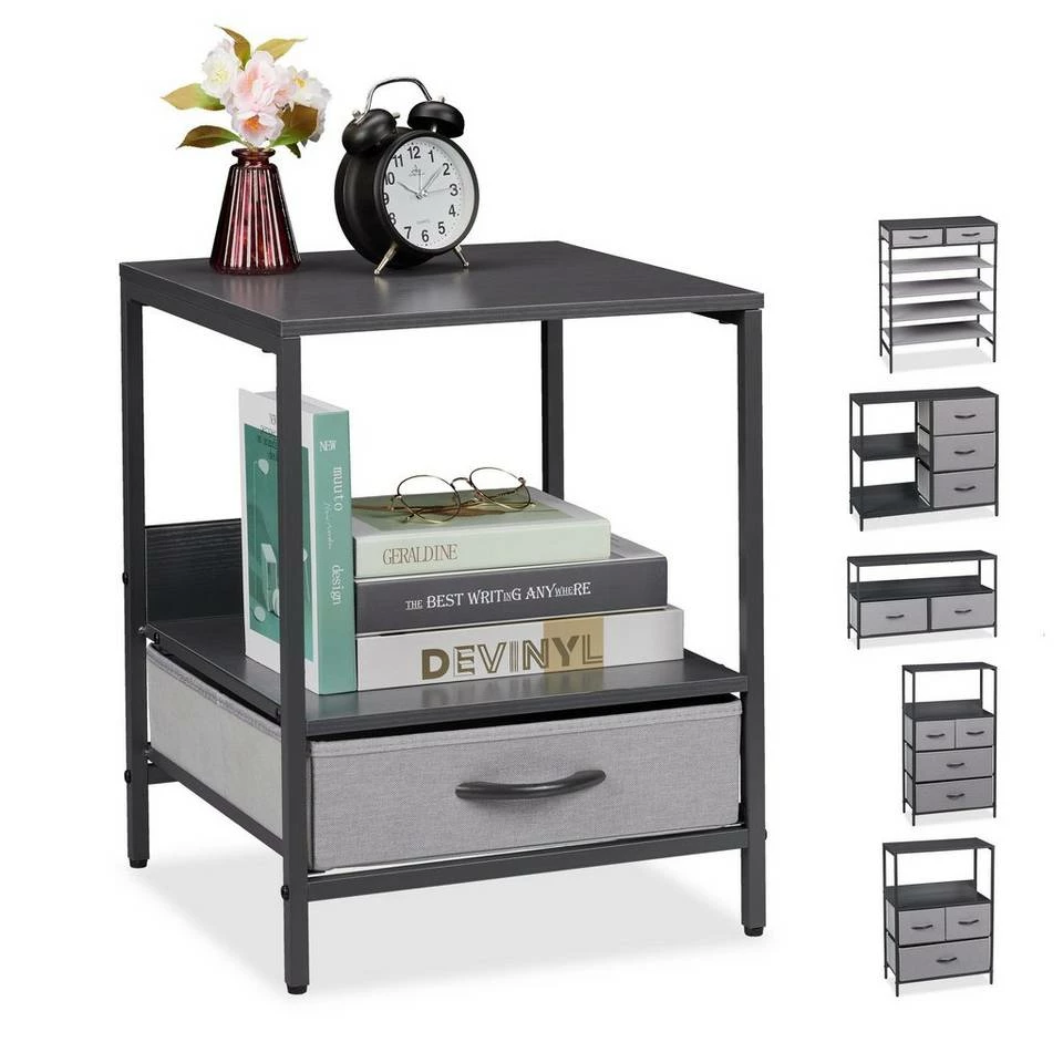 relaxdays Kommode »Kommode in verschiedenen Designs«, F Grau Schwarz, Schwarz Grau 1 relaxdays Kommode »Kommode in verschiedenen Designs«, F Grau Schwarz, Schwarz Grau