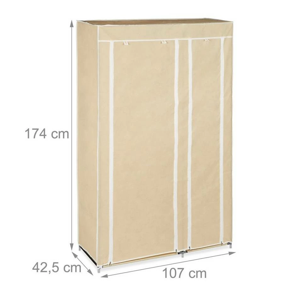relaxdays Kleiderschrank »2 x Stoffschrank Kleiderstange beige« 4 relaxdays Kleiderschrank »2 x Stoffschrank Kleiderstange beige« – Bild 4
