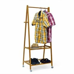 relaxdays Kleiderständer »Kleiderständer Bambus mit Rollen«