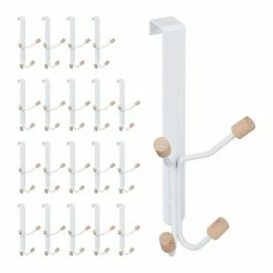 Türhaken »20 x Türhaken vierfach«, relaxdays