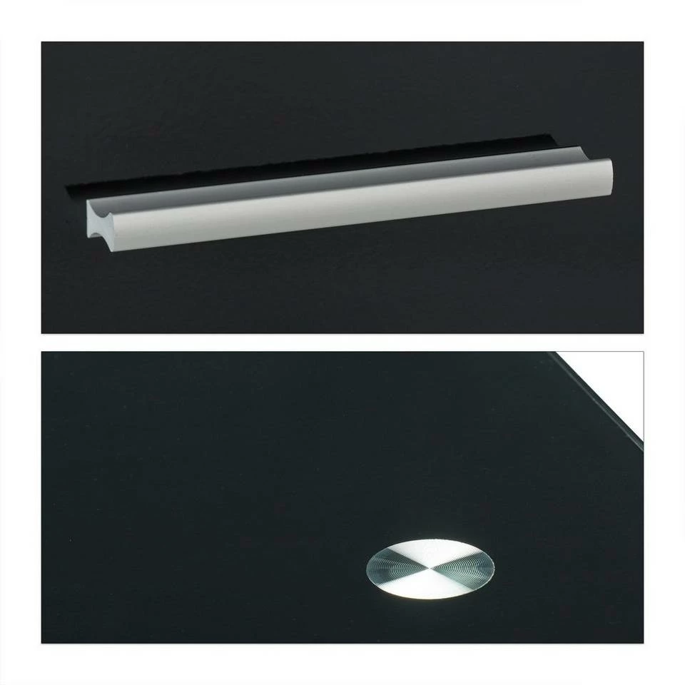 relaxdays Schreibtisch »Schreibtisch Glas mit Schublade«, Schwarz Weiß 8 relaxdays Schreibtisch »Schreibtisch Glas mit Schublade«, Schwarz Weiß – Bild 8