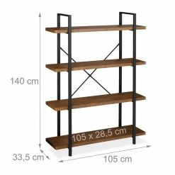 relaxdays Bücherregal »Bücherregal Industrial mit 4 Ebenen« -Deutschland Möbel Verkäufe 2024 705e77b2 40bc 54dc b344 41f150d393eb