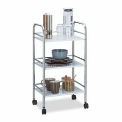 relaxdays Servierwagen »Servierwagen Metall mit 3 Ablagen«