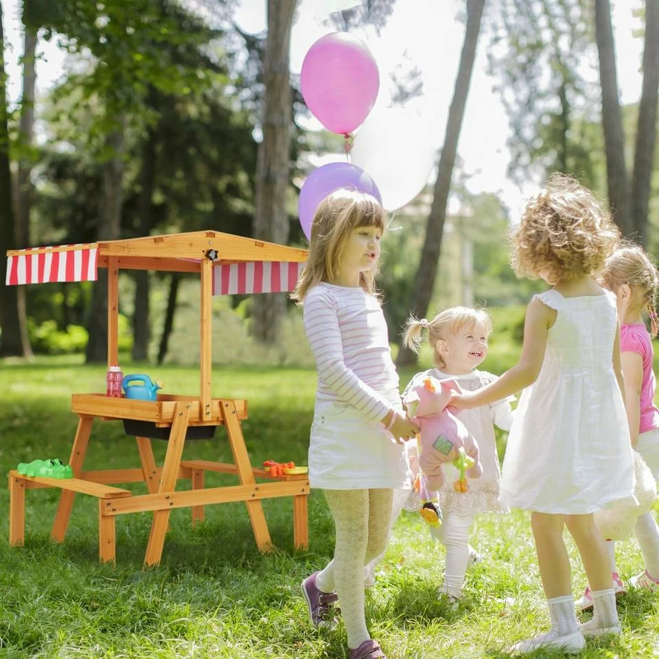 relaxdays Kindersitzgruppe »Kindersitzgruppe mit Dach für den Garten« 3 relaxdays Kindersitzgruppe »Kindersitzgruppe mit Dach für den Garten« – Bild 3