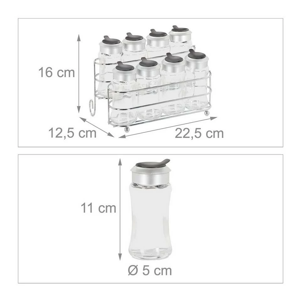 relaxdays Gewürzständer »Gewürzregal mit 8 Gewürzgläsern« 4 relaxdays Gewürzständer »Gewürzregal mit 8 Gewürzgläsern« – Bild 4