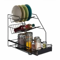 relaxdays Küchenregal »Küchenschrank Organizer Schwarz«