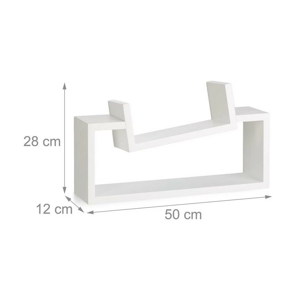 relaxdays Wandregal »Wandregal 2er-Set schief«, Weiß Hellblau, Weiß, Lila, Schwarz 4 relaxdays Wandregal »Wandregal 2er-Set schief«, Weiß Hellblau, Weiß, Lila, Schwarz – Bild 4