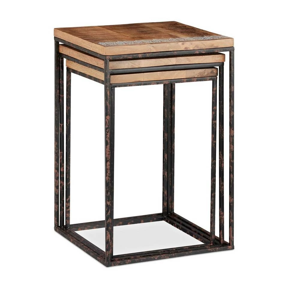 relaxdays Beistelltisch »Beistelltisch 3er Set Mangoholz« 6 relaxdays Beistelltisch »Beistelltisch 3er Set Mangoholz« – Bild 6