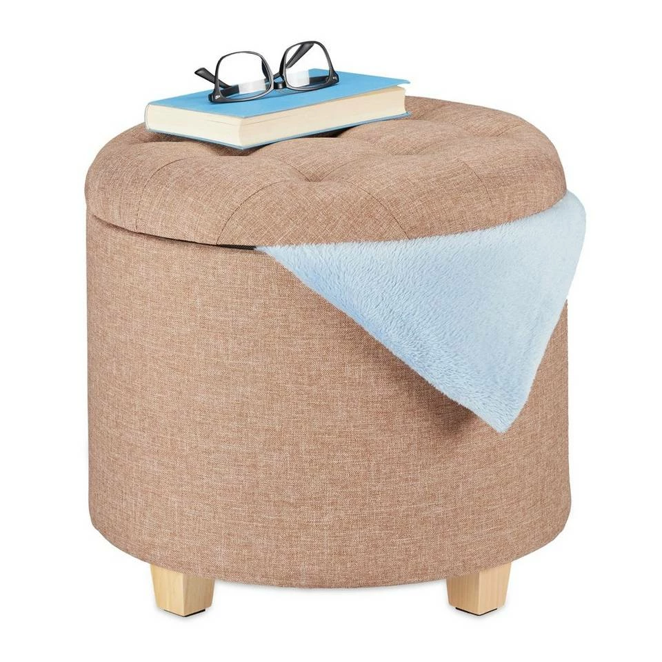 relaxdays Stauraumhocker »Runder Sitzhocker mit Stauraum« 1 relaxdays Stauraumhocker »Runder Sitzhocker mit Stauraum«