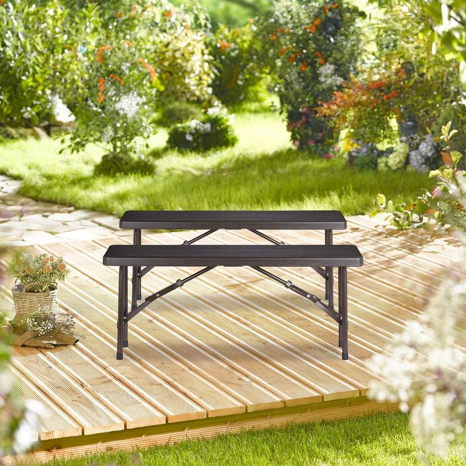 relaxdays Gartenbank »Bierbank 2er Set Holzoptik« 2 relaxdays Gartenbank »Bierbank 2er Set Holzoptik« – Bild 2