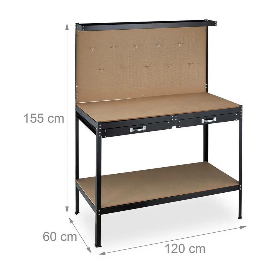 relaxdays Werkbank »Werkbank mit 2 Schubladen« 4 relaxdays Werkbank »Werkbank mit 2 Schubladen« – Bild 4