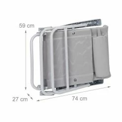 relaxdays Gartenstuhl »Klappbarer Liegestuhl mit Nackenkissen«, Grau Hellblau Grau, Gr&uuml;n Grau -Deutschland Möbel Verkäufe 2024 77725637 fc60 537e b7dc c24cd8b6a7eb