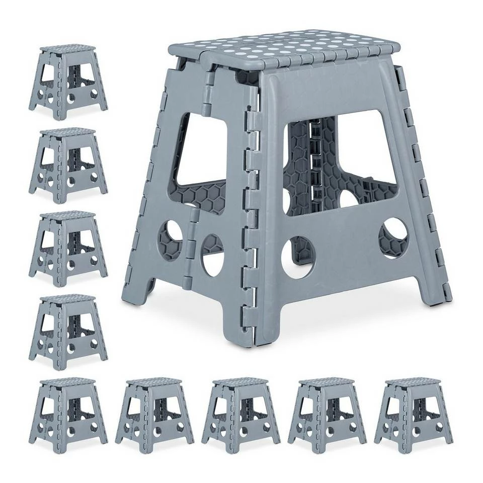 relaxdays Tritthocker »10 x Klapphocker faltbar XL hellgrau« 1 relaxdays Tritthocker »10 x Klapphocker faltbar XL hellgrau«