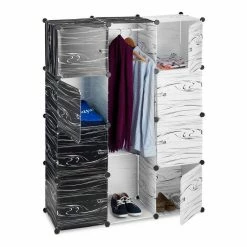 relaxdays Kleiderschrank »Kleiderschrank schwarz weiß«