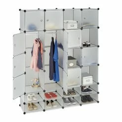 relaxdays Kleiderschrank »Kleiderschrank Stecksystem 20 Fächer« Transparent Transparent Schwarz, Schwarz Transparent, Wei&szlig; -Deutschland Möbel Verkäufe 2024 78f92758 7d29 584b a225 895250e4dff6