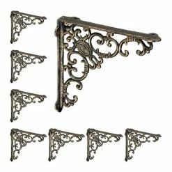 relaxdays Wandregalhalter »8 x Regalwinkel antik bronze«