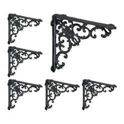 relaxdays Wandregalhalter »6 x Regalwinkel antik schwarz«