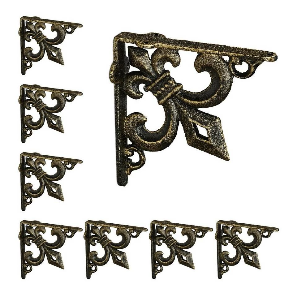 relaxdays Wandregalhalter »8 x Regalwinkel Gusseisen antik bronze« 1 relaxdays Wandregalhalter »8 x Regalwinkel Gusseisen antik bronze«