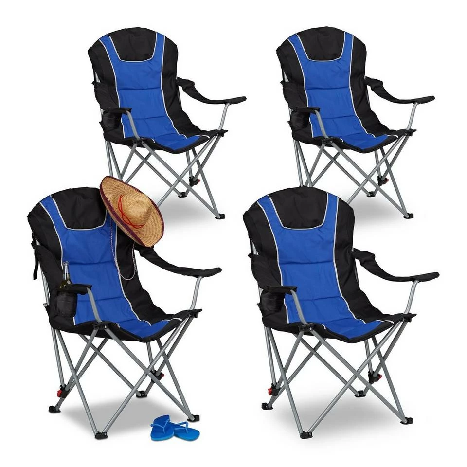 relaxdays Campingstuhl »4 x Campingstuhl faltbar mit Polsterung« 1 relaxdays Campingstuhl »4 x Campingstuhl faltbar mit Polsterung«
