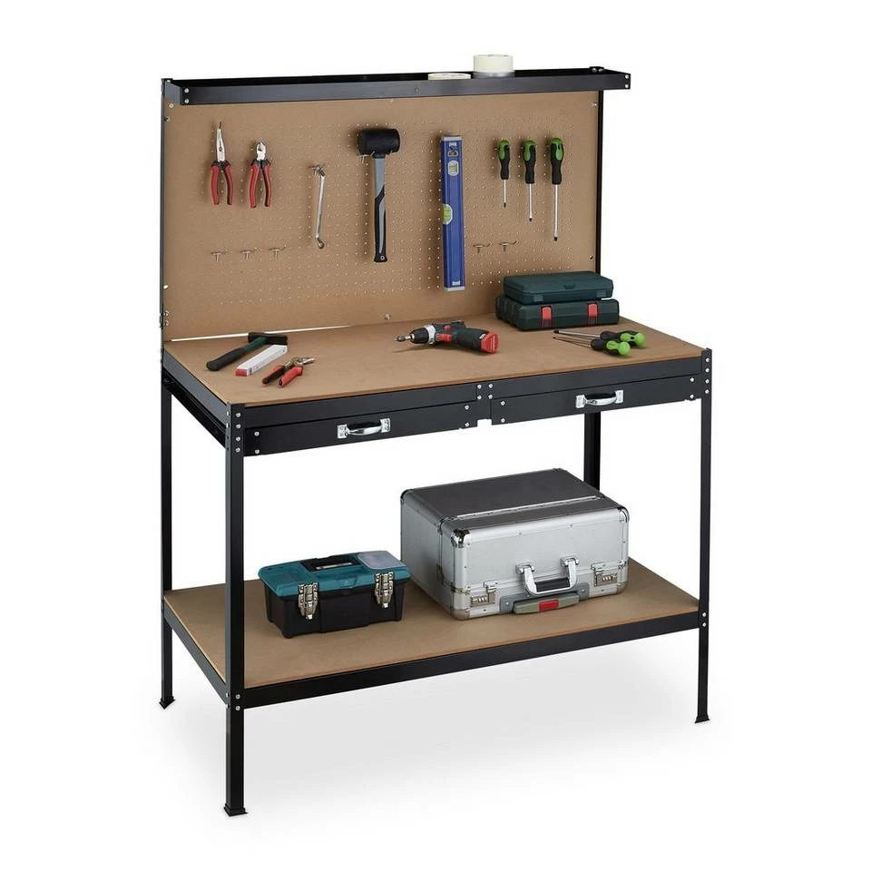 relaxdays Werkbank »Werkbank mit 2 Schubladen« 1 relaxdays Werkbank »Werkbank mit 2 Schubladen«