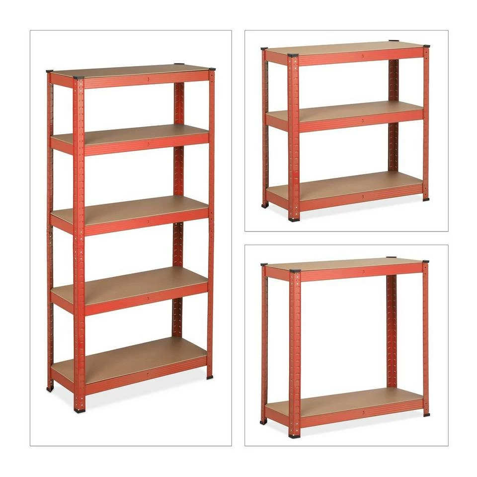 relaxdays Schwerlastregal »Rotes Schwerlastregal zum Stecken« 6 relaxdays Schwerlastregal »Rotes Schwerlastregal zum Stecken« – Bild 6