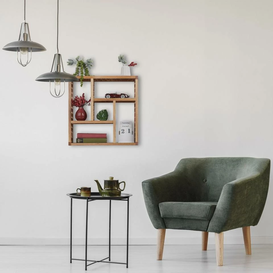 relaxdays Wandregal »Walnuss Wandregal mit 5 Fächern« 2 relaxdays Wandregal »Walnuss Wandregal mit 5 Fächern« – Bild 2