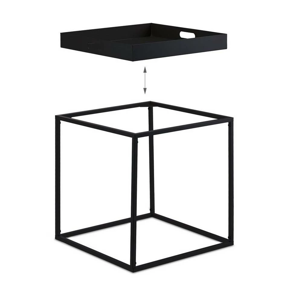 relaxdays Beistelltisch »Schwarzer Beistelltisch mit Tablett« 6 relaxdays Beistelltisch »Schwarzer Beistelltisch mit Tablett« – Bild 6