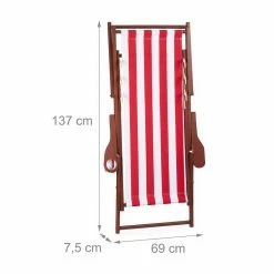 relaxdays Gartenstuhl »Holz Liegestuhl gestreift«, Weiß-Rot Wei&szlig; Hellblau Braun, Wei&szlig; Gelb Braun, Wei&szlig; Rot Braun -Deutschland Möbel Verkäufe 2024 7da5ba36 36e2 57ce b47e 85cdf2cbd8d2