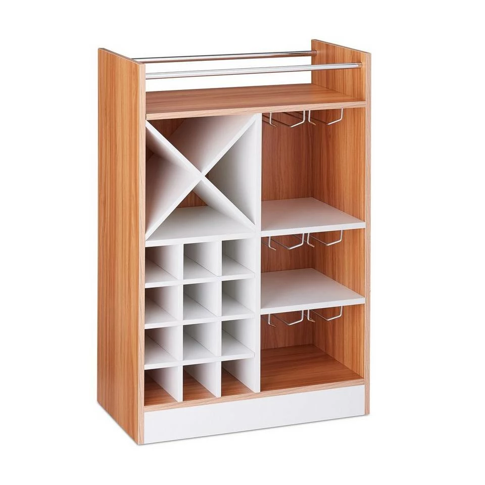 relaxdays Weinregal »Großes Weinregal mit Weinglashalter«, Braun Weiß Silber, Hellbraun Weiß Silber, Schwarz Silber 10 relaxdays Weinregal »Großes Weinregal mit Weinglashalter«, Braun Weiß Silber, Hellbraun Weiß Silber, Schwarz Silber – Bild 10