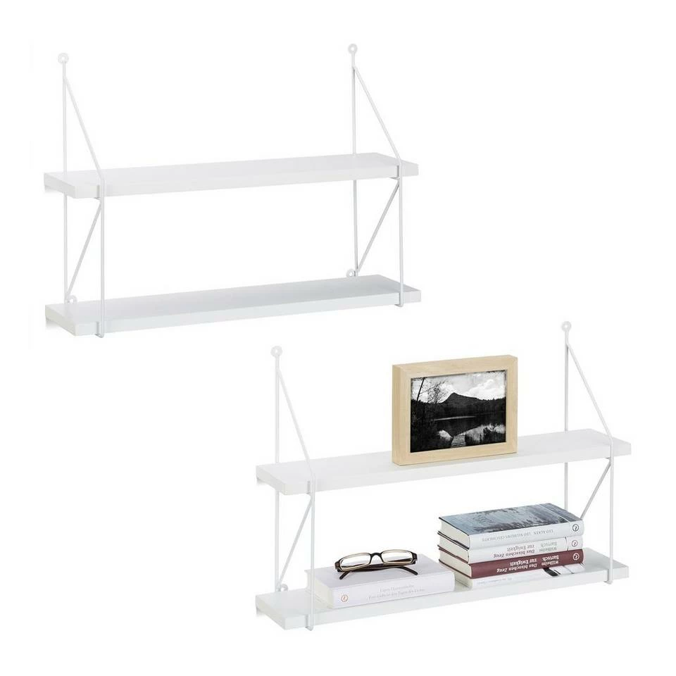 relaxdays Wandregal »2 x Hängeregal für die Wand weiß« 1 relaxdays Wandregal »2 x Hängeregal für die Wand weiß«