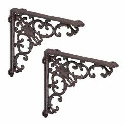 relaxdays Wandregalhalter »2 x Regalwinkel antik braun«