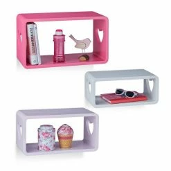 relaxdays Wandregal »Wandregal Herz 3er Set«