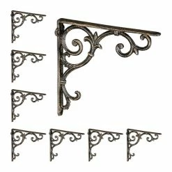 relaxdays Wandregalhalter »8 x Regalwinkel antik bronze«