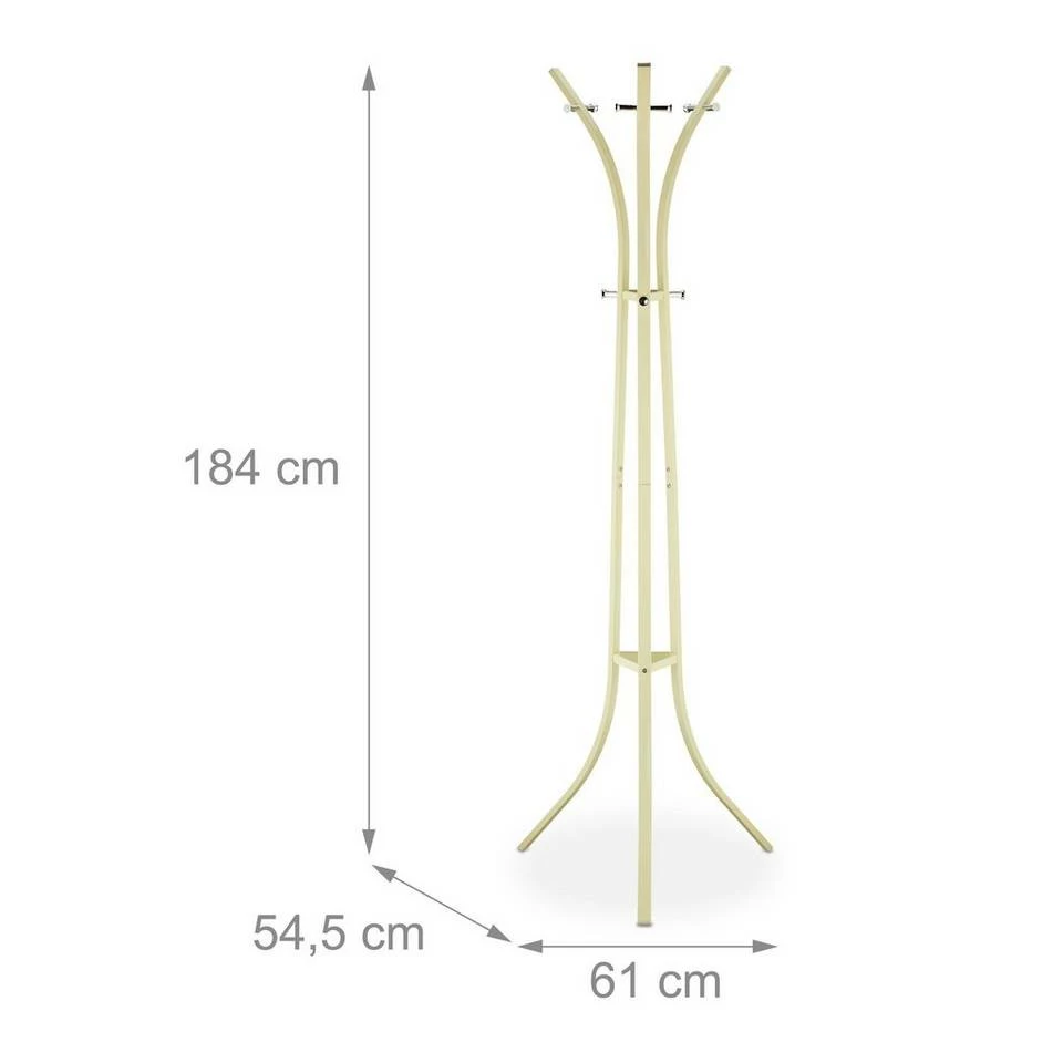 relaxdays Garderobenständer »Garderobenständer Metall«, Weiß Creme Silber, Schwarz Silber 4 relaxdays Garderobenständer »Garderobenständer Metall«, Weiß Creme Silber, Schwarz Silber – Bild 4