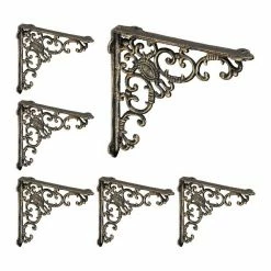 relaxdays Wandregalhalter »6 x Regalwinkel antik bronze«