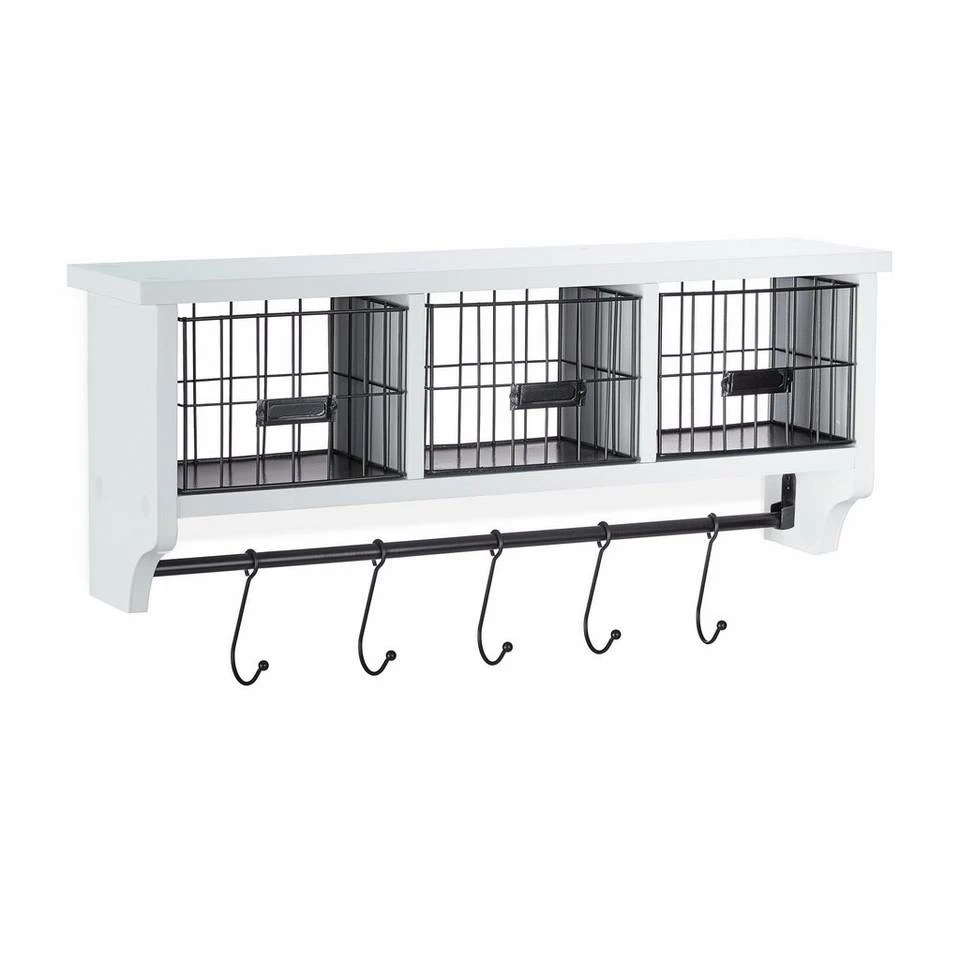 relaxdays Wandregal »Wandregal mit Körben und Haken« 10 relaxdays Wandregal »Wandregal mit Körben und Haken« – Bild 10