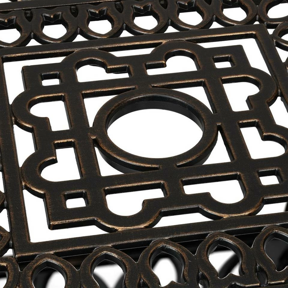 relaxdays Gartentisch »Eckiger Gartentisch mit Schirmloch«, Schwarz-Bronze 7 relaxdays Gartentisch »Eckiger Gartentisch mit Schirmloch«, Schwarz-Bronze – Bild 7