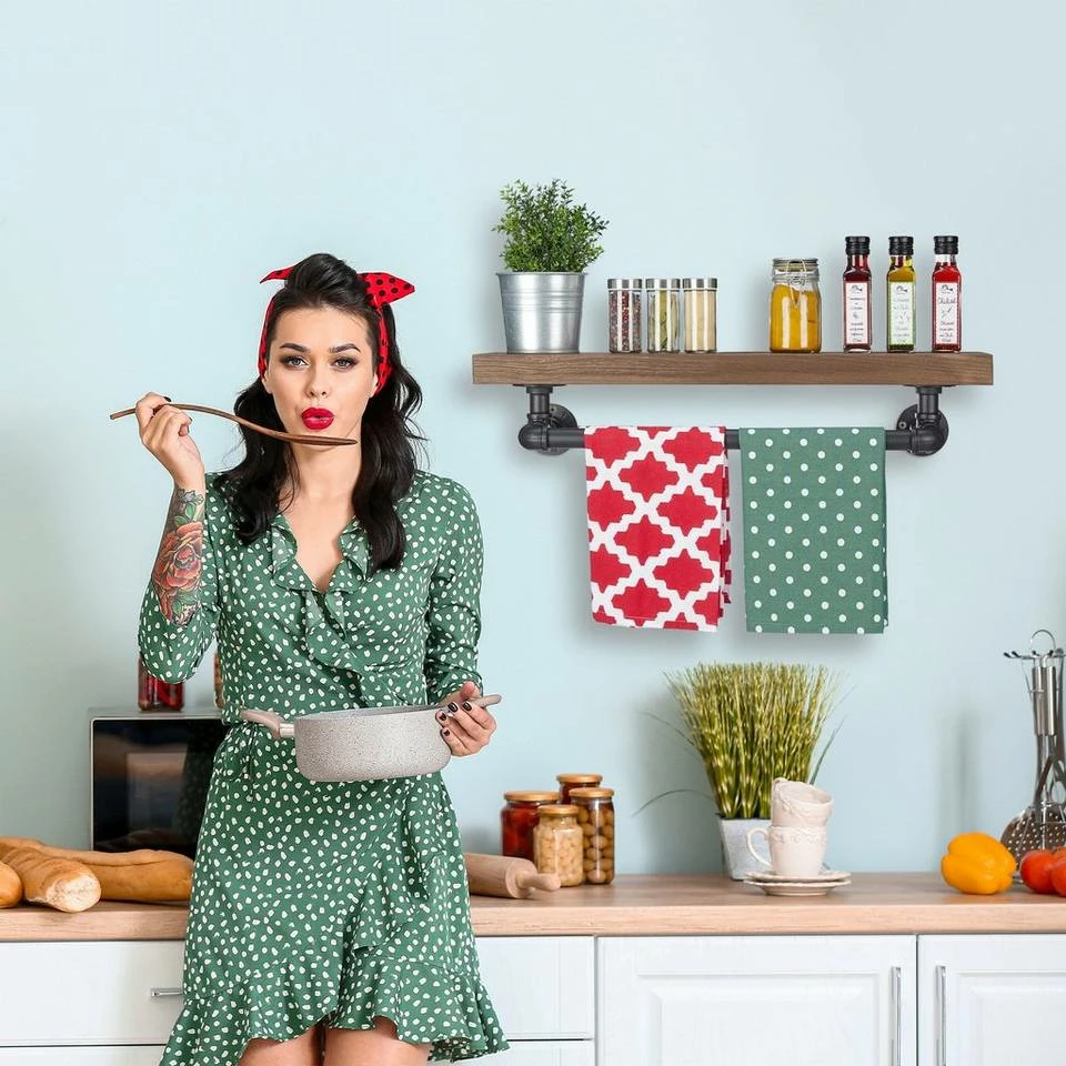 relaxdays Wandregal »Industrial Wandregal mit Handtuchstange« 3 relaxdays Wandregal »Industrial Wandregal mit Handtuchstange« – Bild 3