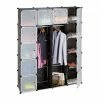 relaxdays Kleiderschrank »Kleiderschrank Stecksystem 14 Fächer« Schwarz Transparent Schwarz, Schwarz Transparent, Wei&szlig;