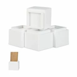 relaxdays Erhöhungs-Set »Möbelerhöher 4er Set in versch. Farben«, Weiß Braun, Hellbraun, Wei&szlig;, Schwarz